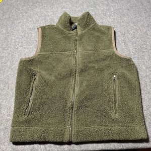VTG 90s‎ Gap Mens XS Deep Pile Fleece Vest Green Full Zip Gorpcore Sherpa